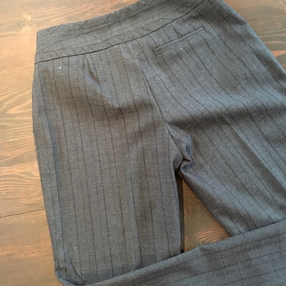 Grey with slight back stripe wide leg dress pants. - Picture 3 of 6